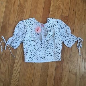 Verge Girl White Hearts Crop Top